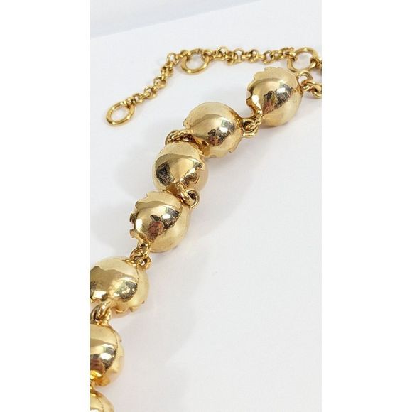 Marbled Beige Round Gold Tone Autumn Neutral Ann Taylor Bauble Necklace - Picture 11 of 12